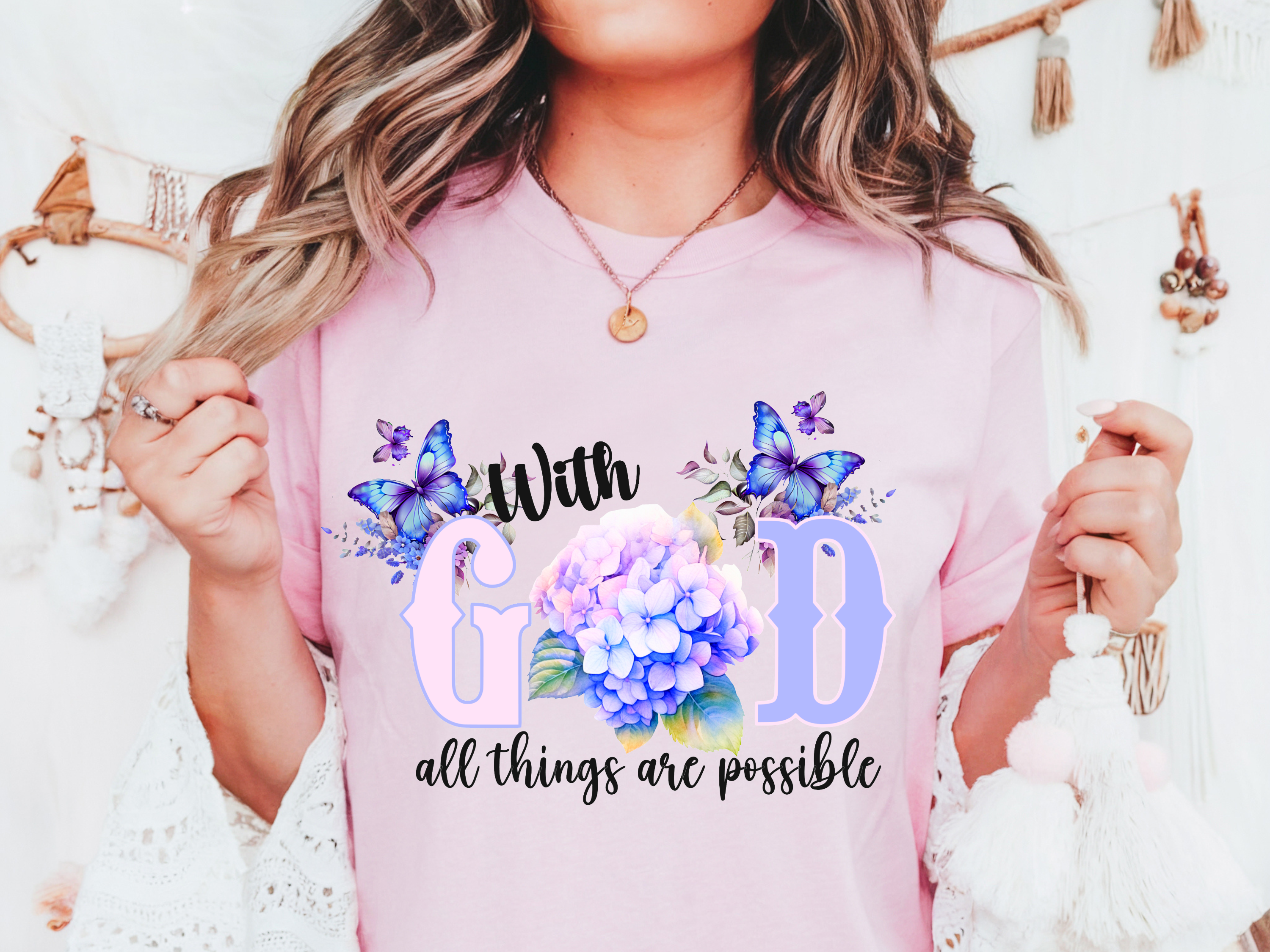 Hydrangea Butterfly Faith T-shirt