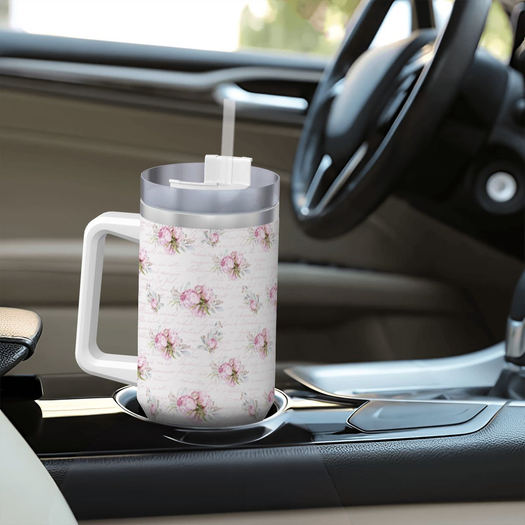 Pink Rose Script 40oz Tumbler