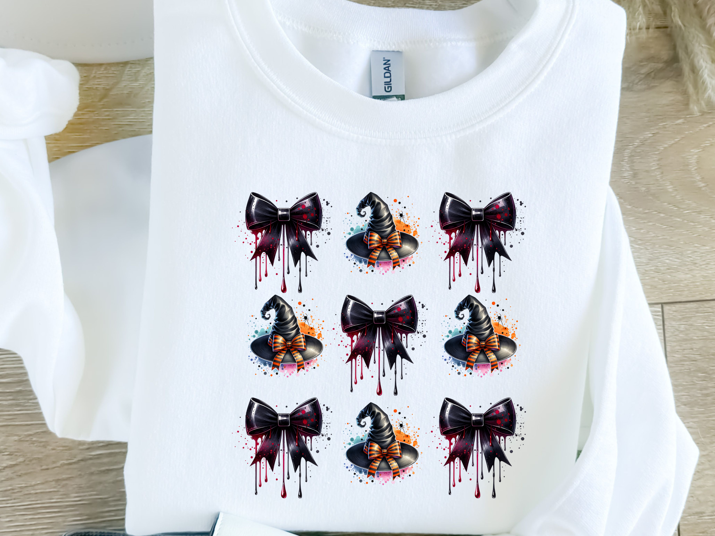 Witch Hat and Dripping Bows Sweatshirt