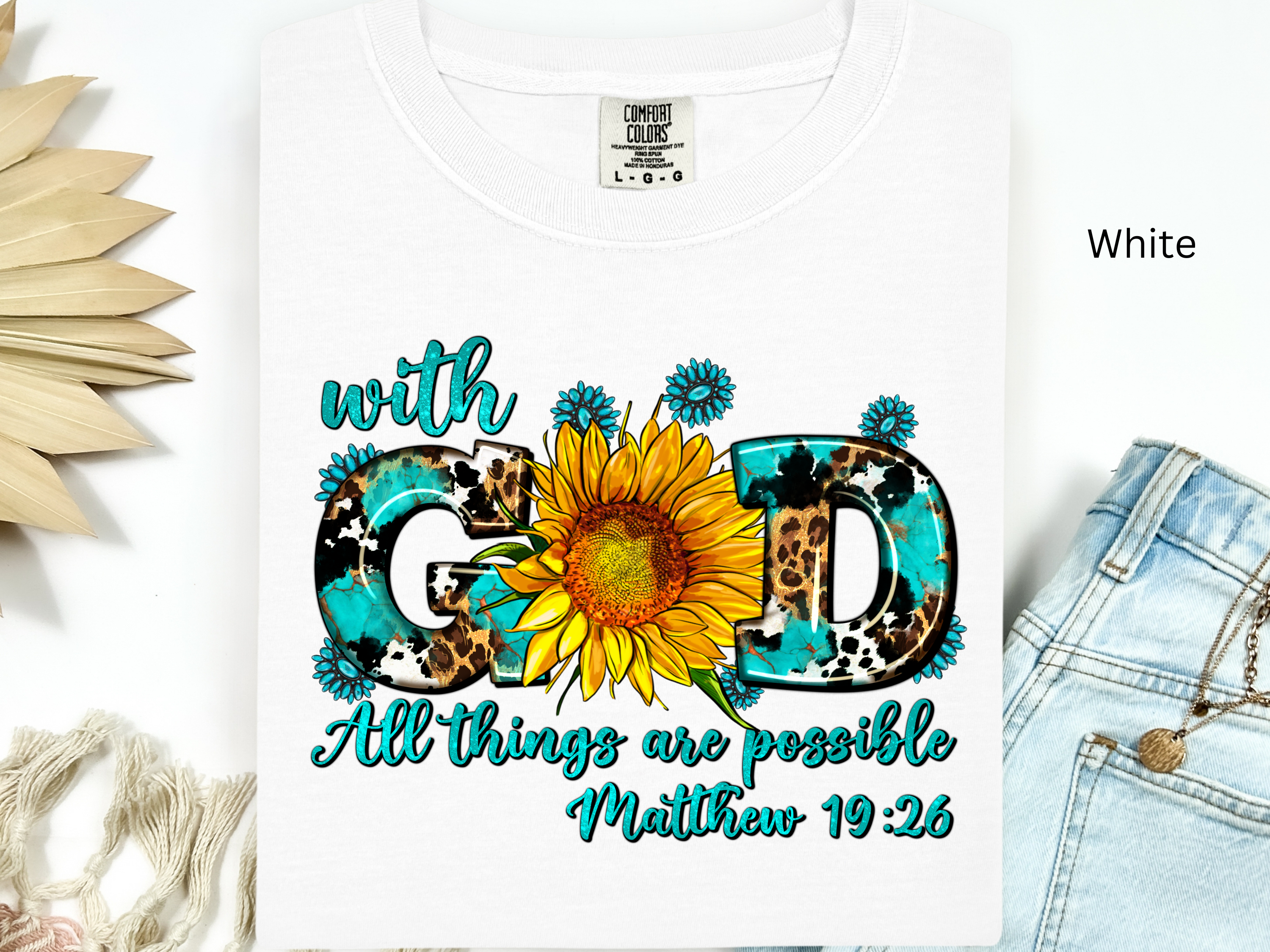 Sunflower Leopard With God All Things Shirt