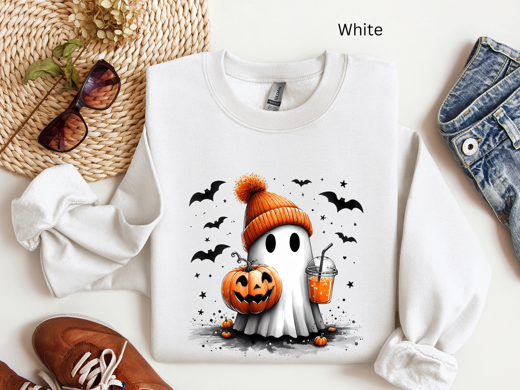 Halloween Ghost Pumpkin Latte Sweatshirt