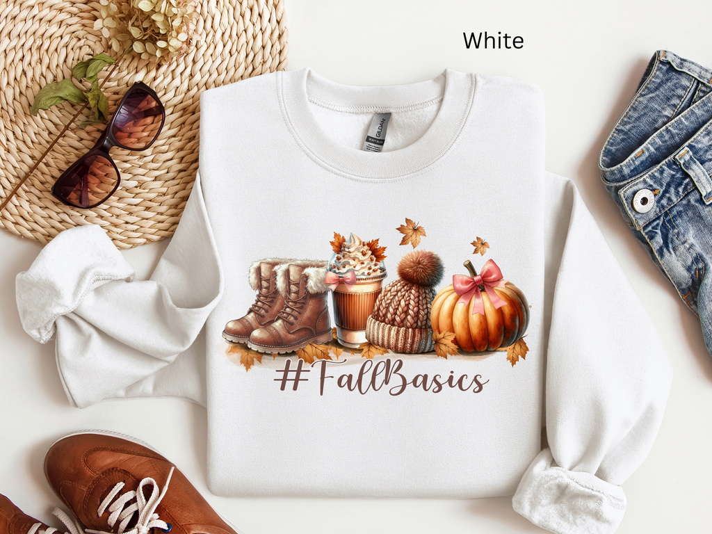 Fall Basics Sweatshirt: Cozy Pumpkin Spice Latte Autumn Sweater