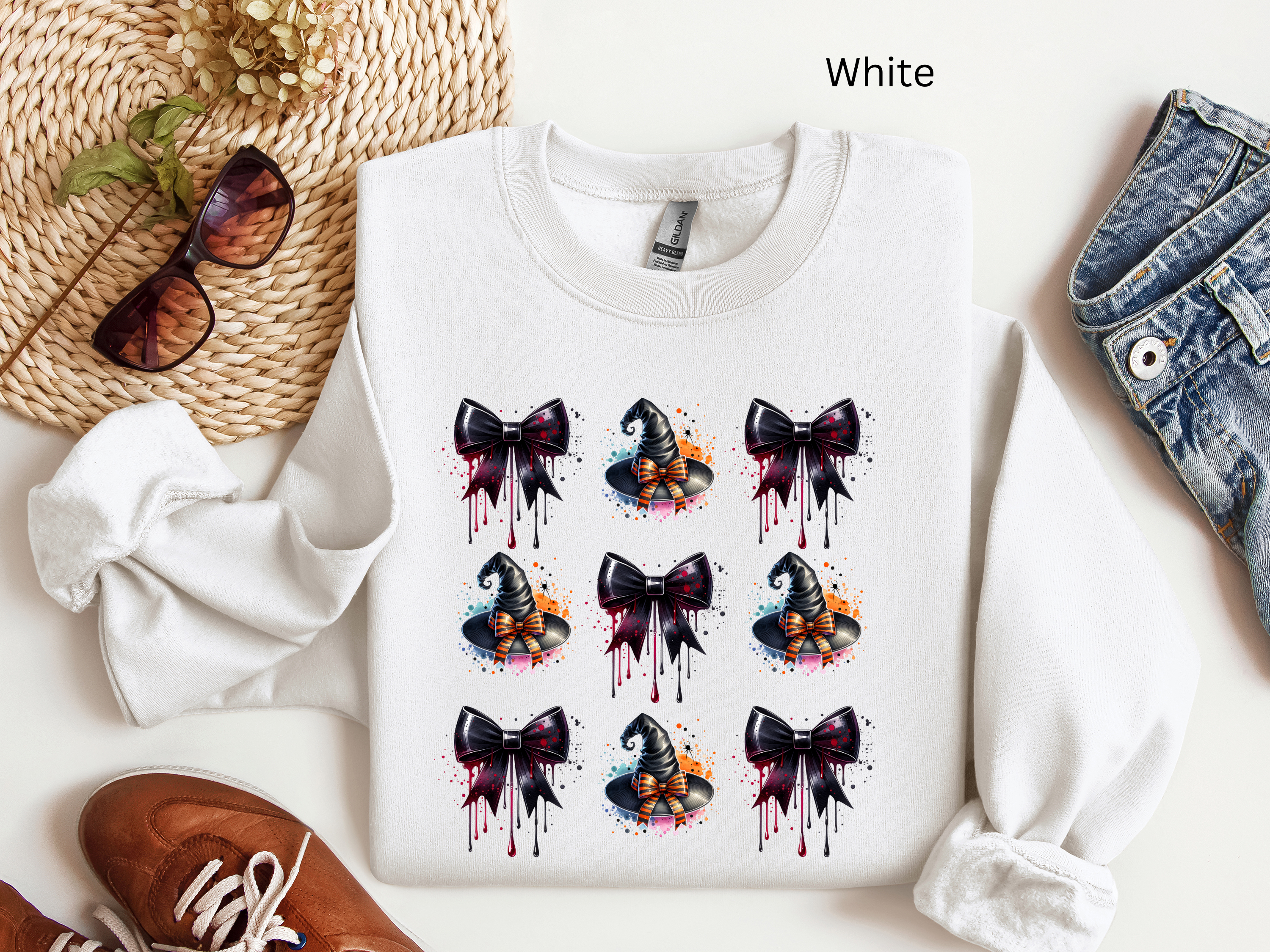 Witch Hat and Dripping Bows Sweatshirt