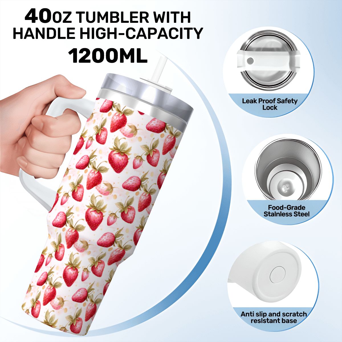 Strawberry 40oz Tumbler