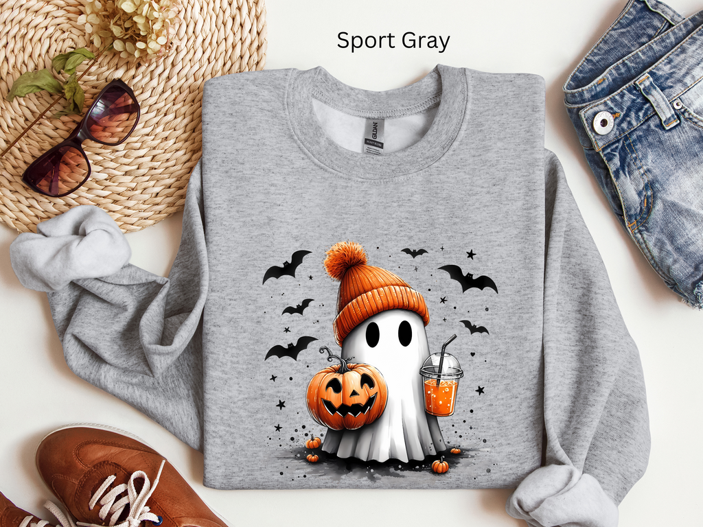 Halloween Ghost Pumpkin Latte Sweatshirt