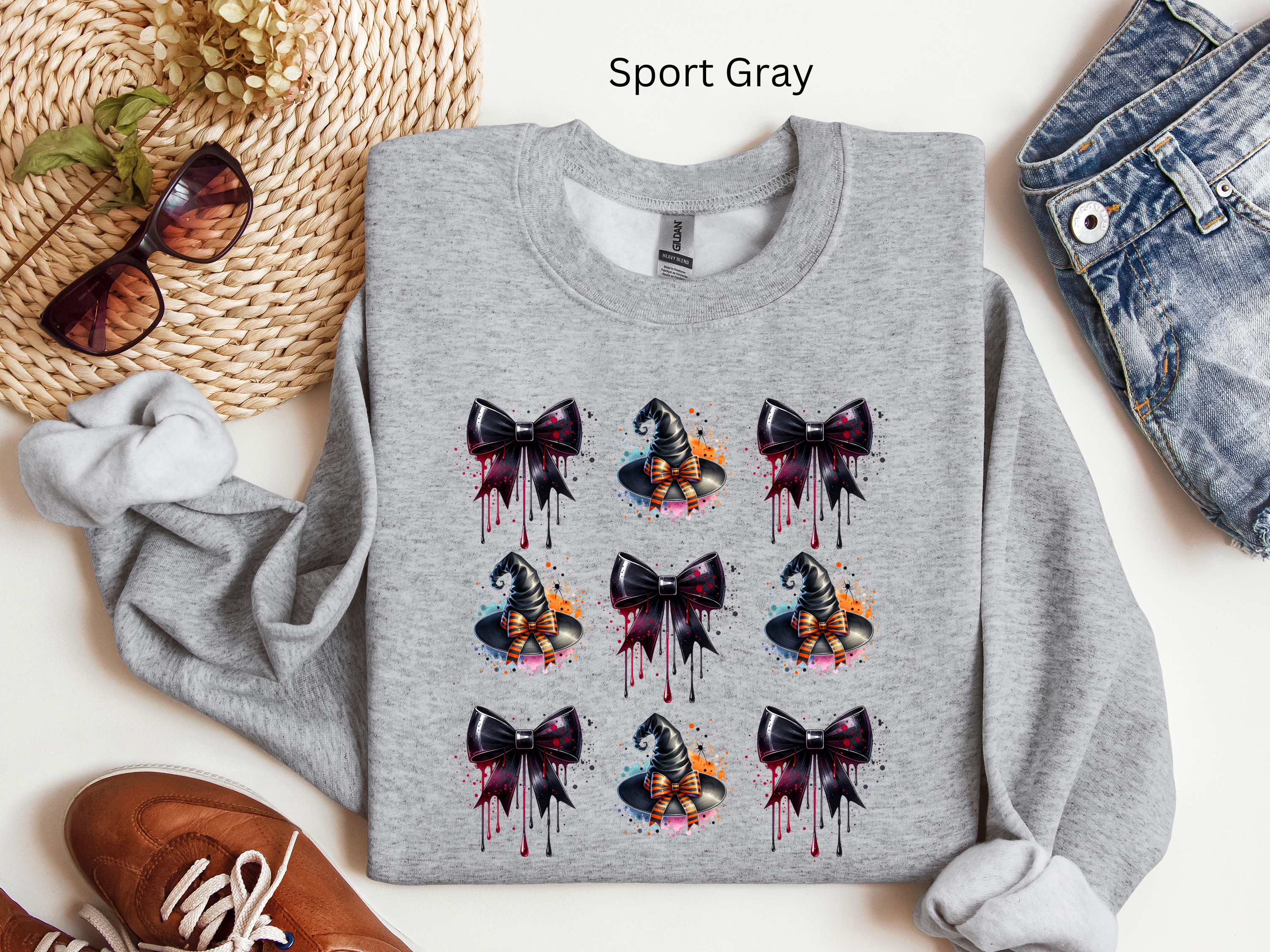 Witch Hat and Dripping Bows Sweatshirt