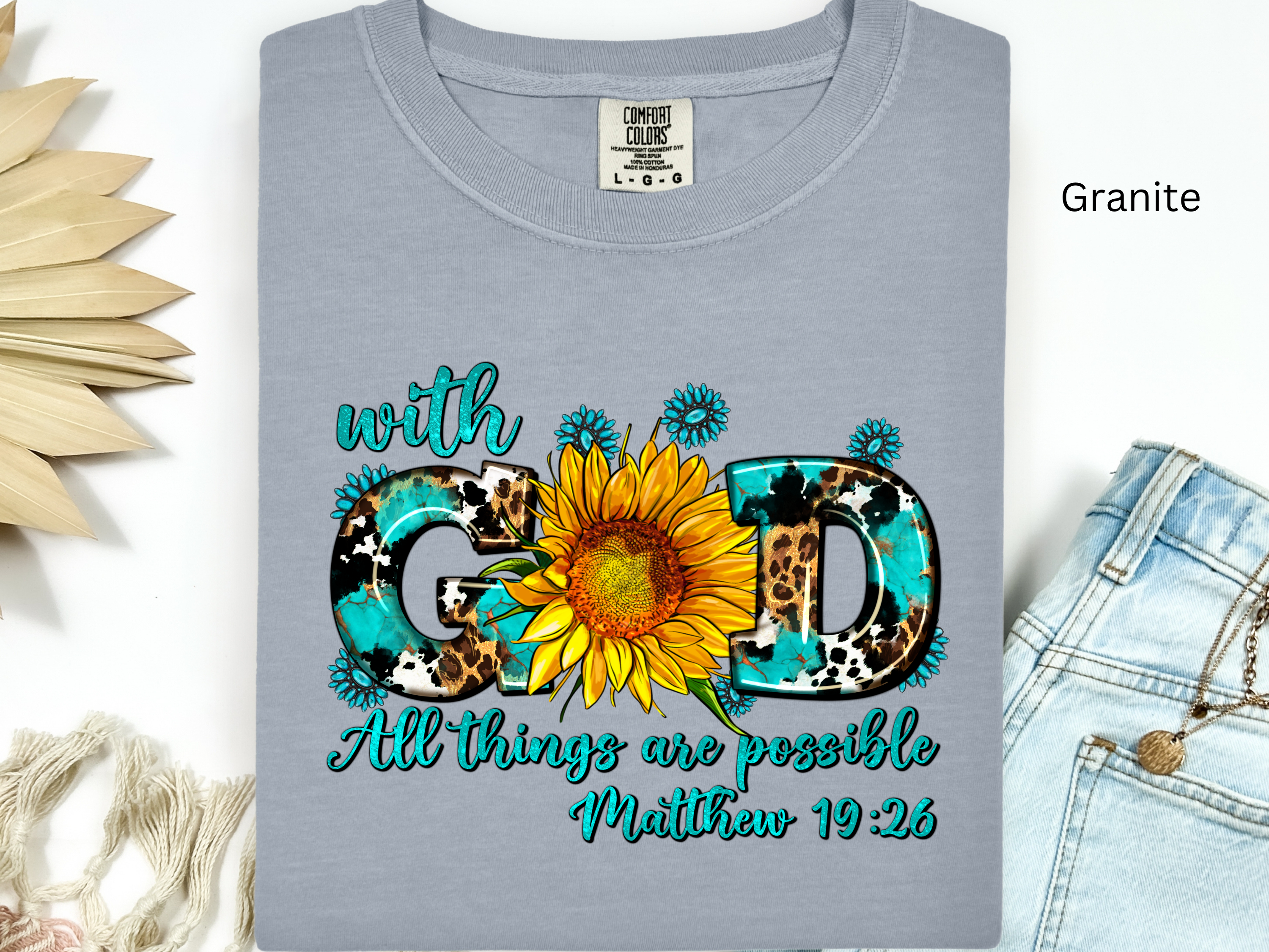 Sunflower Leopard With God All Things Shirt
