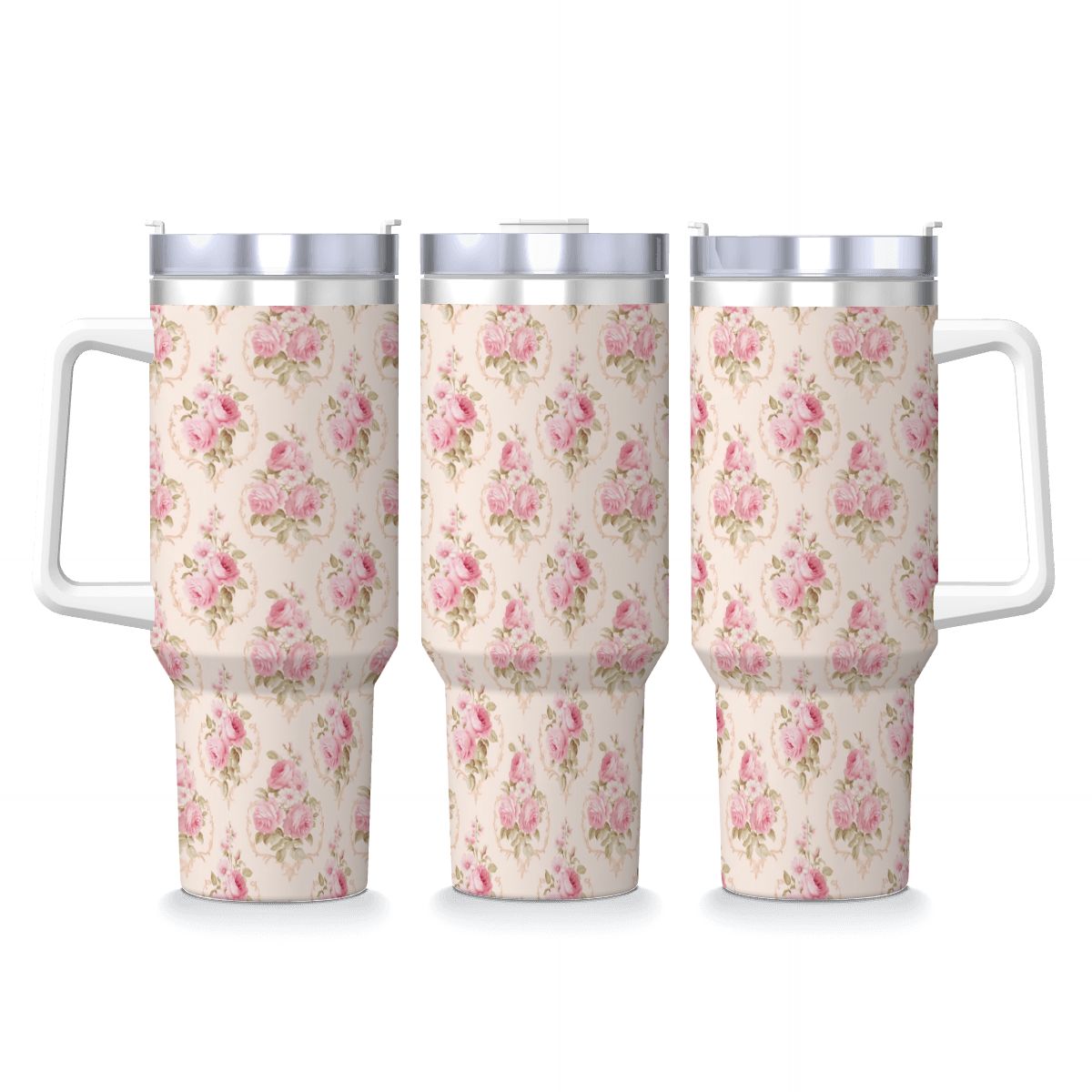 Pink Rose Shabby Shic 40oz Tumbler