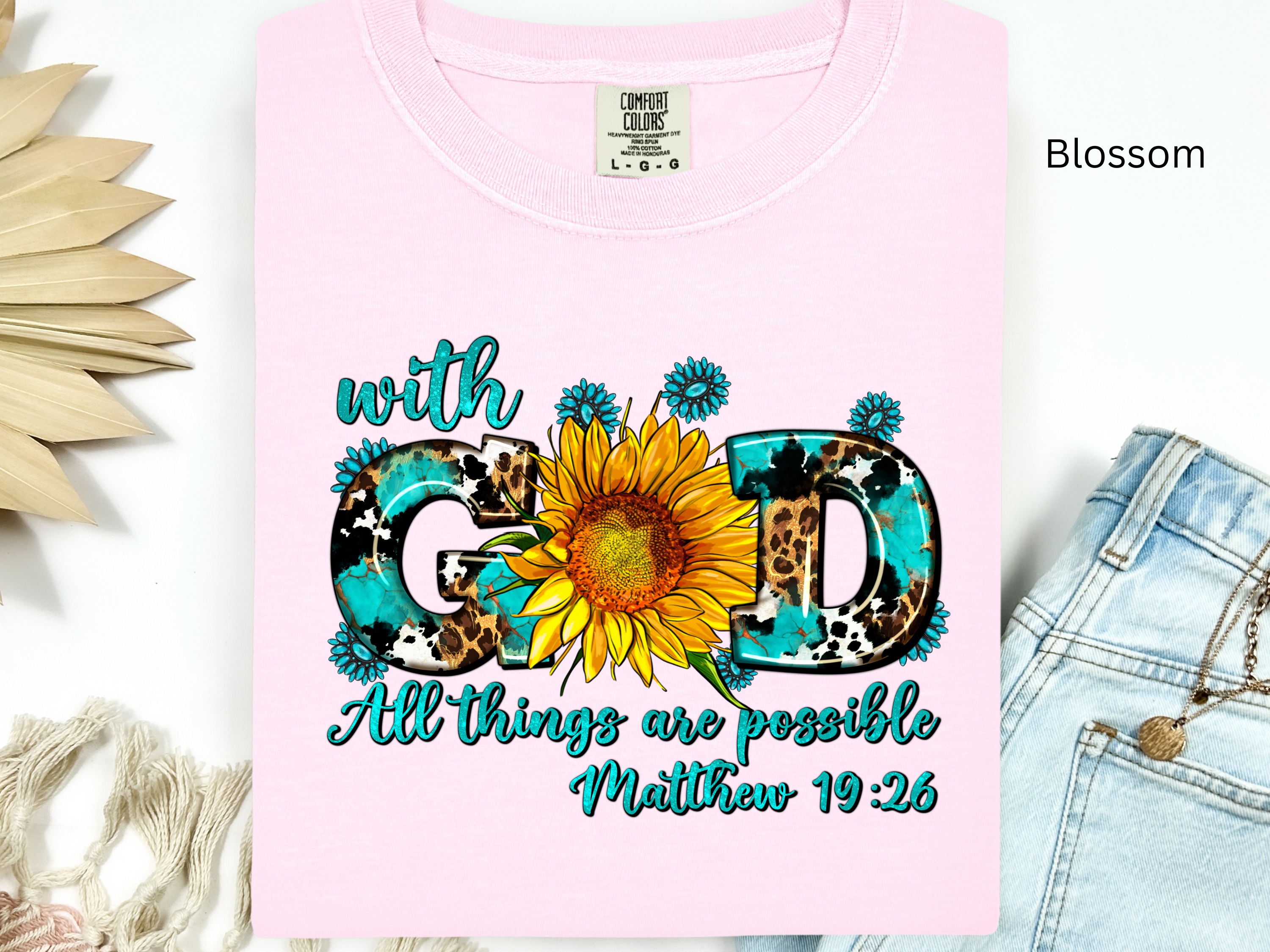 Sunflower Leopard With God All Things Shirt