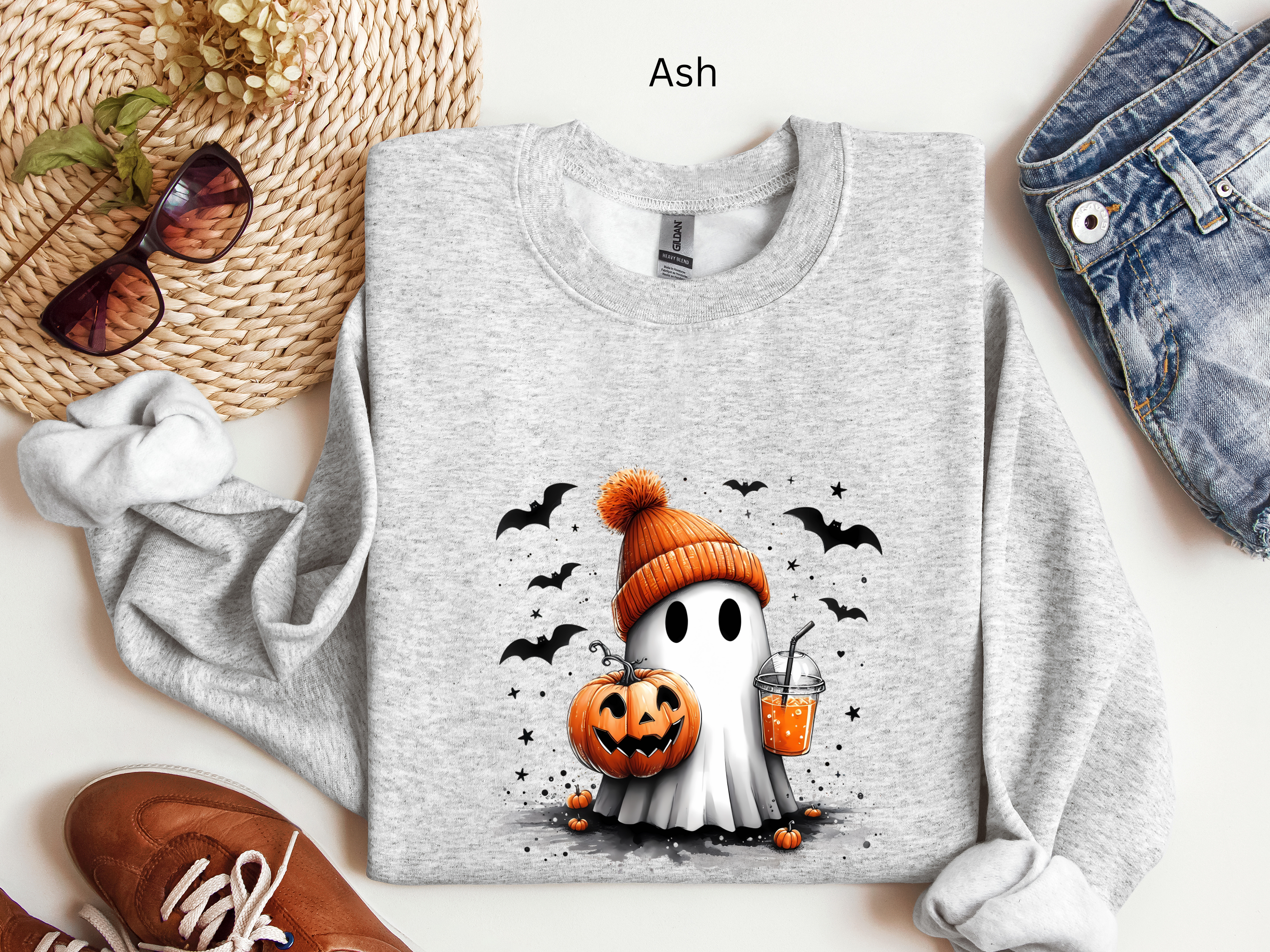 Halloween Ghost Pumpkin Latte Sweatshirt