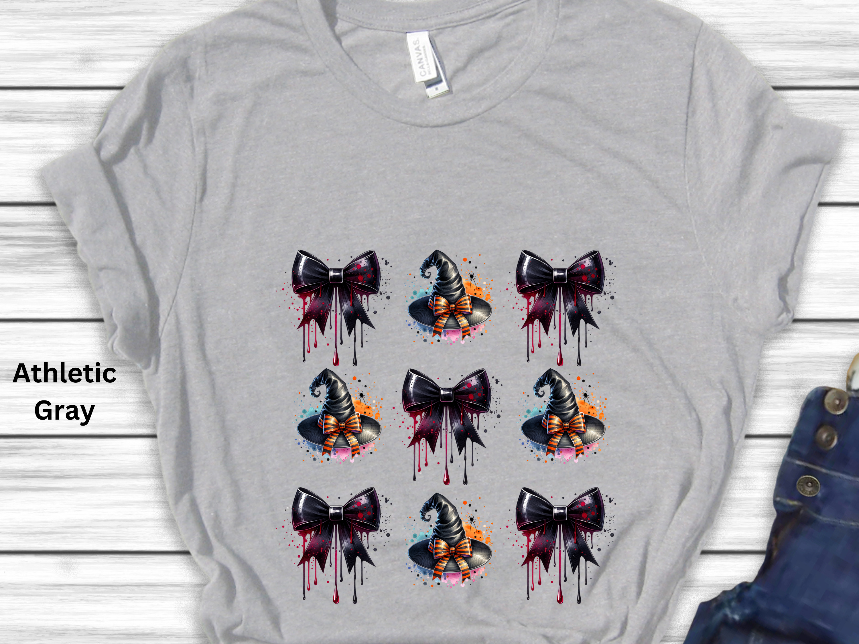 Witch Hat & Dripping Bows Halloween T-Shirt