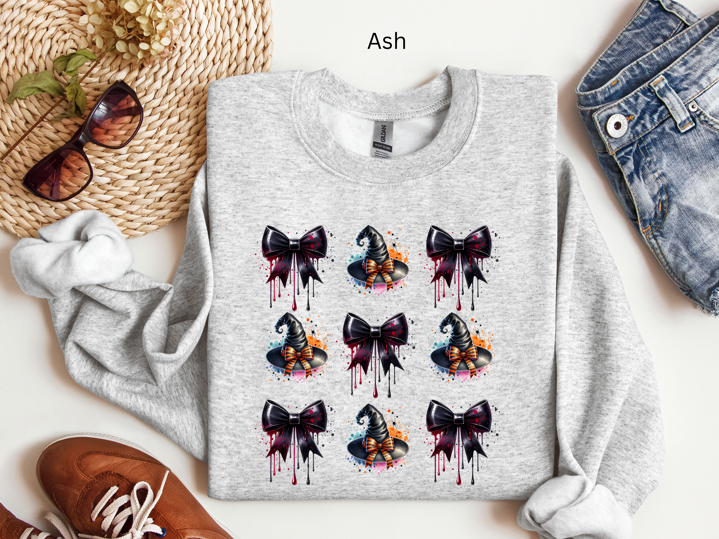 Witch Hat and Dripping Bows Sweatshirt