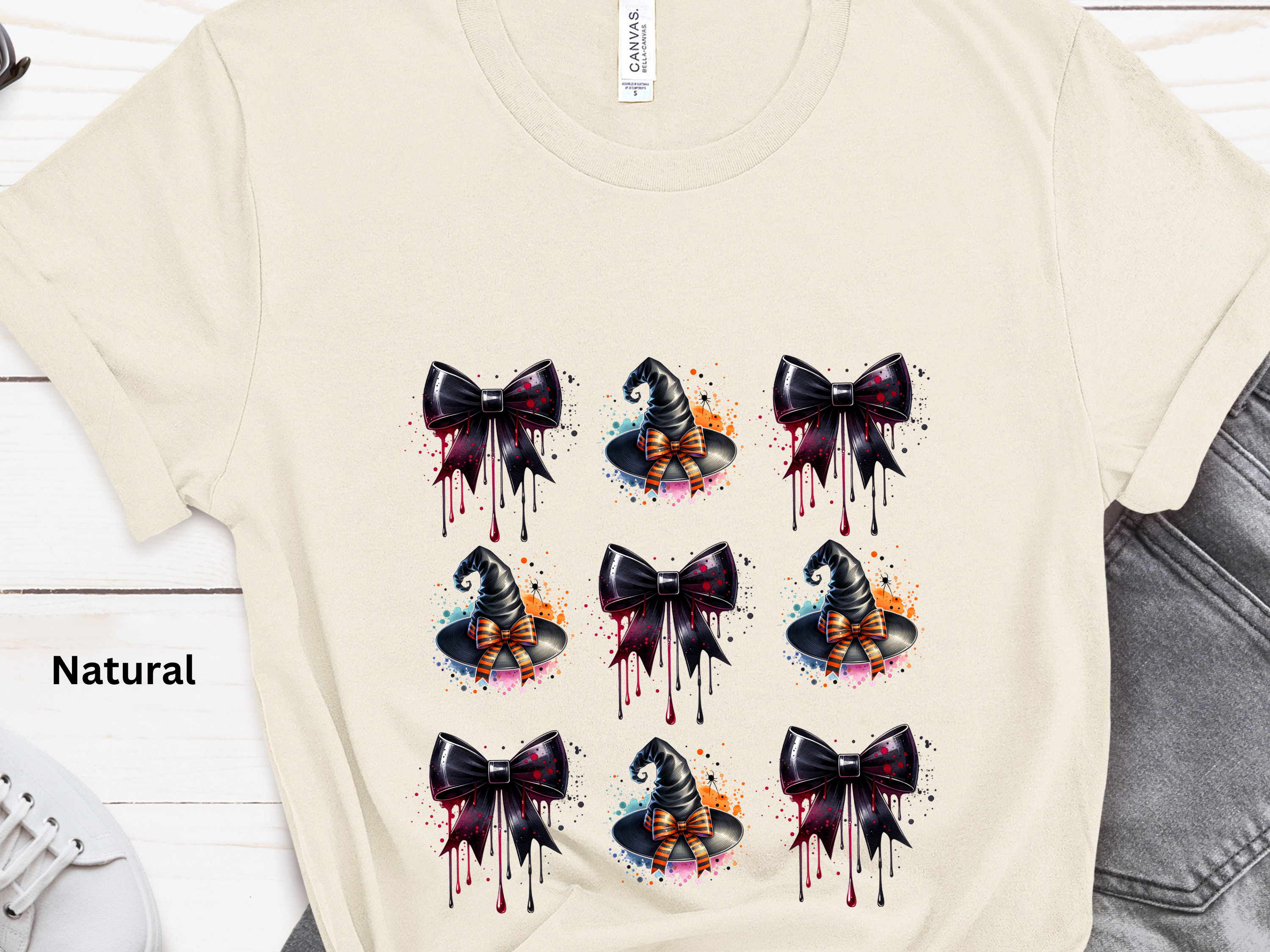 Witch Hat & Dripping Bows Halloween T-Shirt