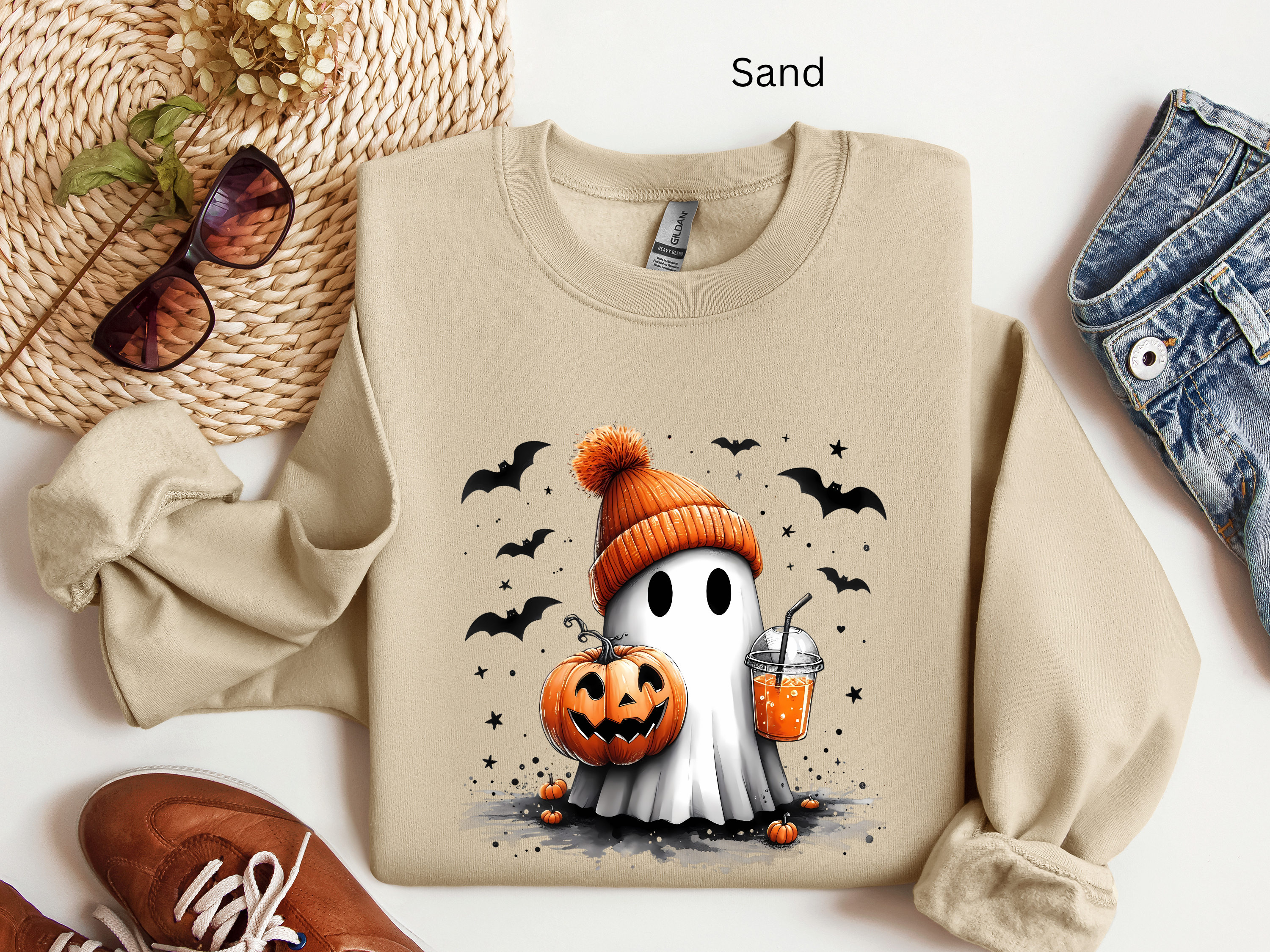 Halloween Ghost Pumpkin Latte Sweatshirt