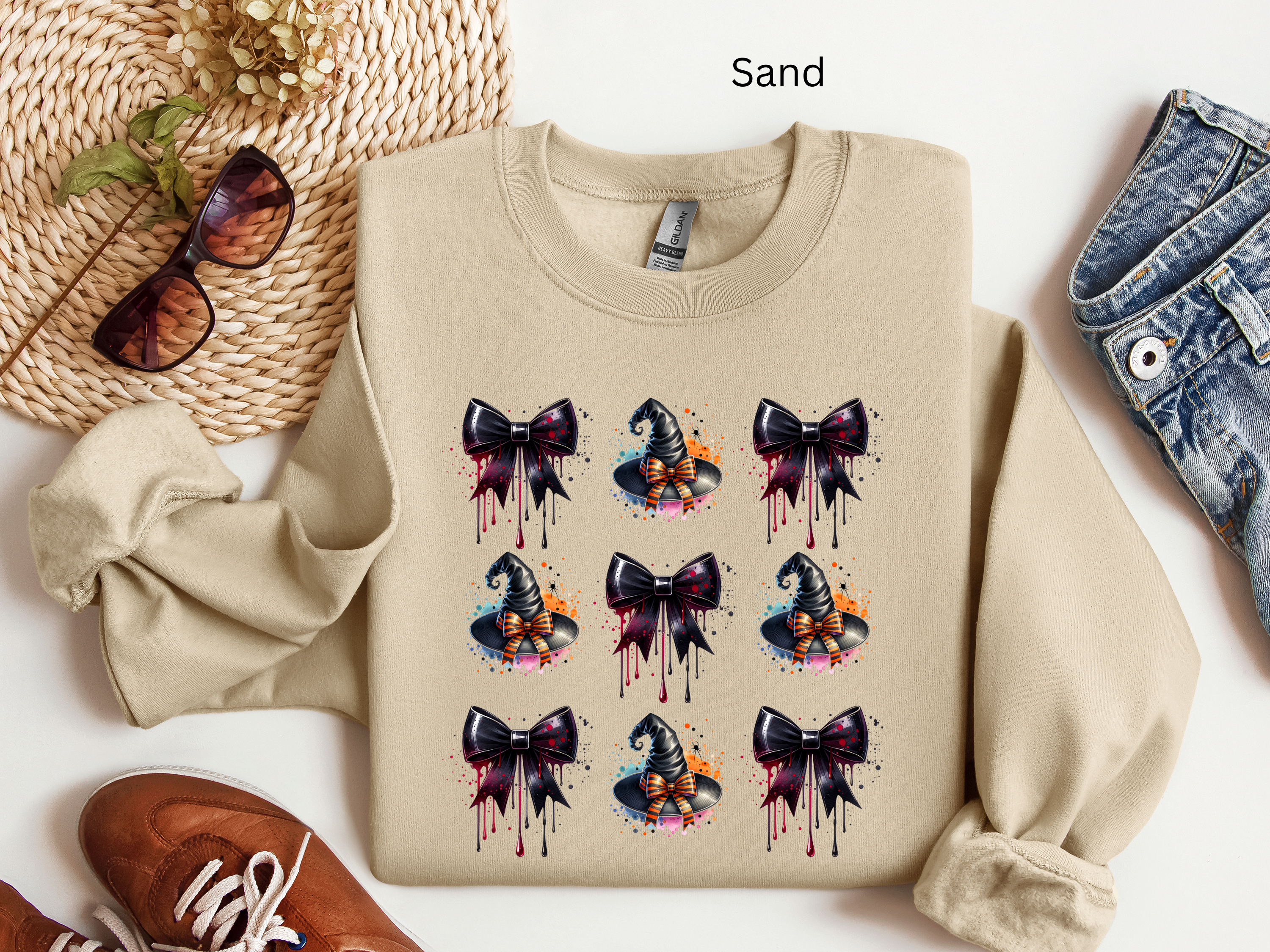 Witch Hat and Dripping Bows Sweatshirt