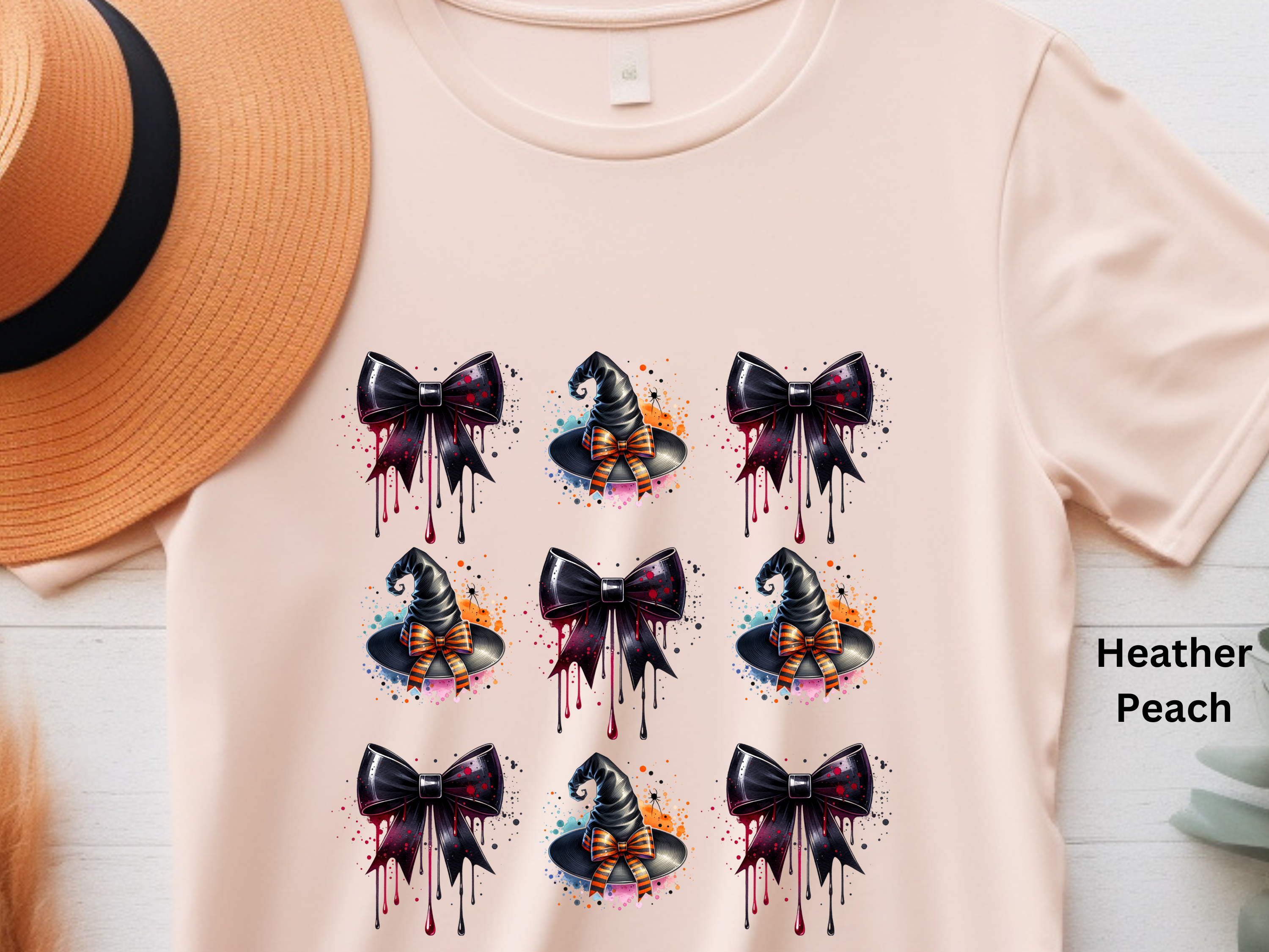 Witch Hat & Dripping Bows Halloween T-Shirt