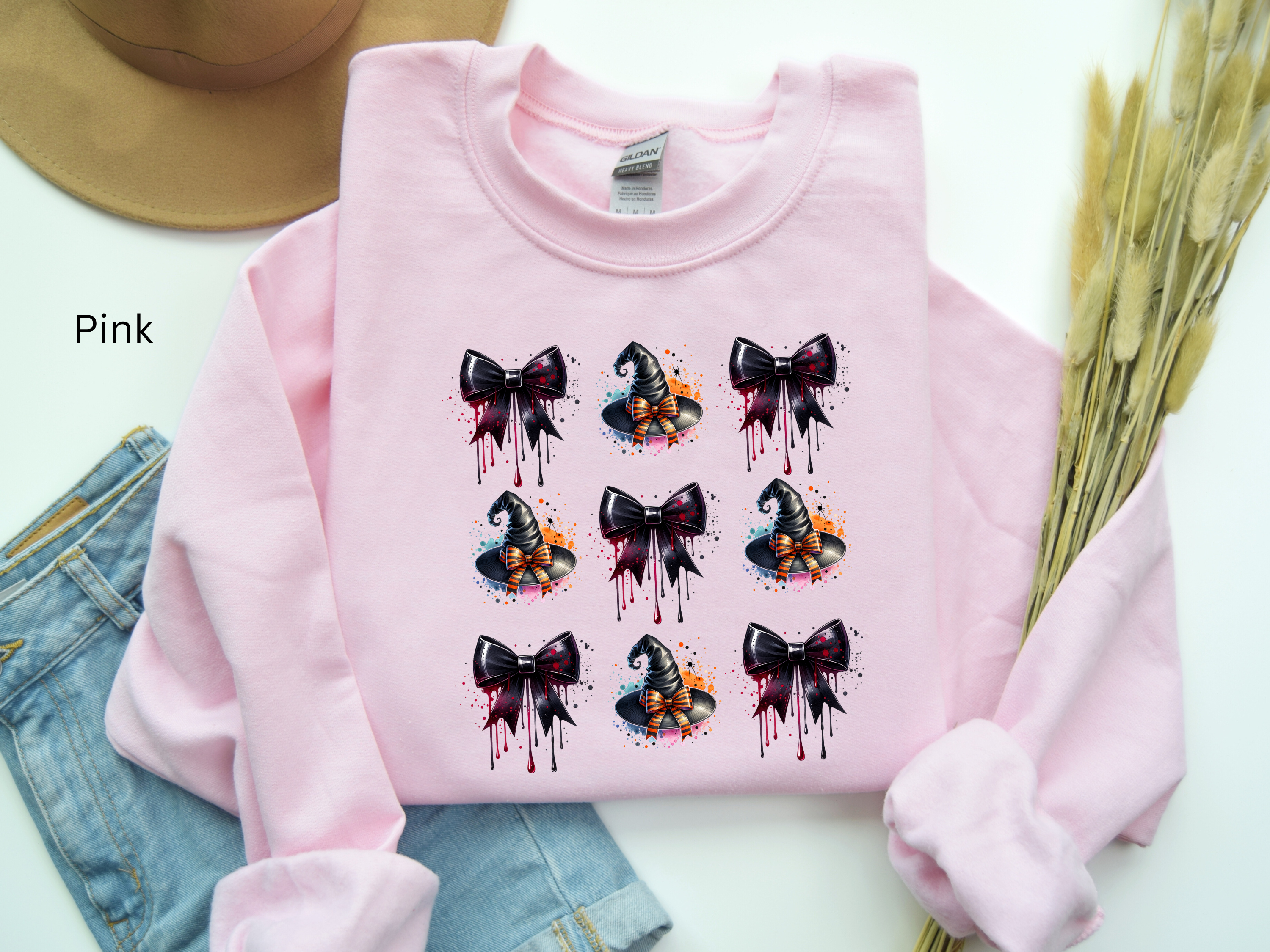 Witch Hat and Dripping Bows Sweatshirt