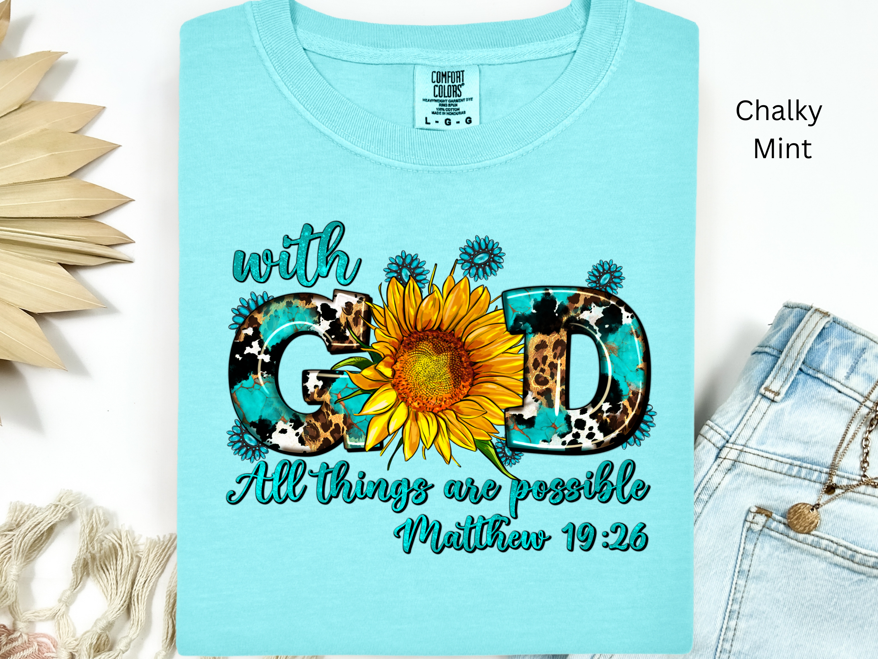 Sunflower Leopard With God All Things Shirt