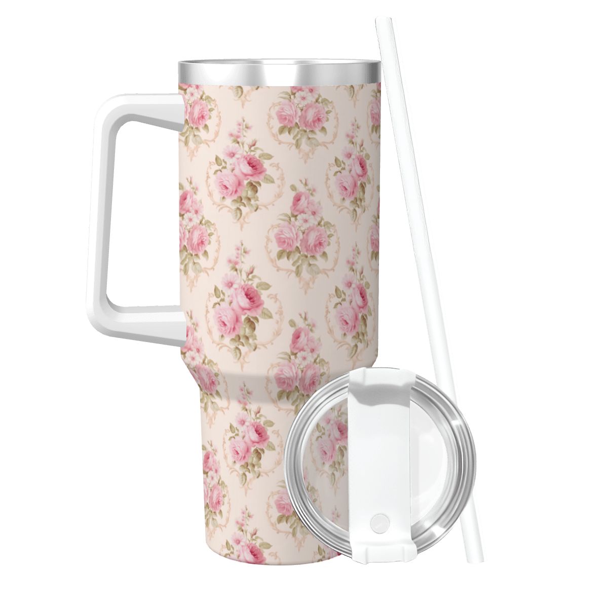 Pink Rose Shabby Shic 40oz Tumbler
