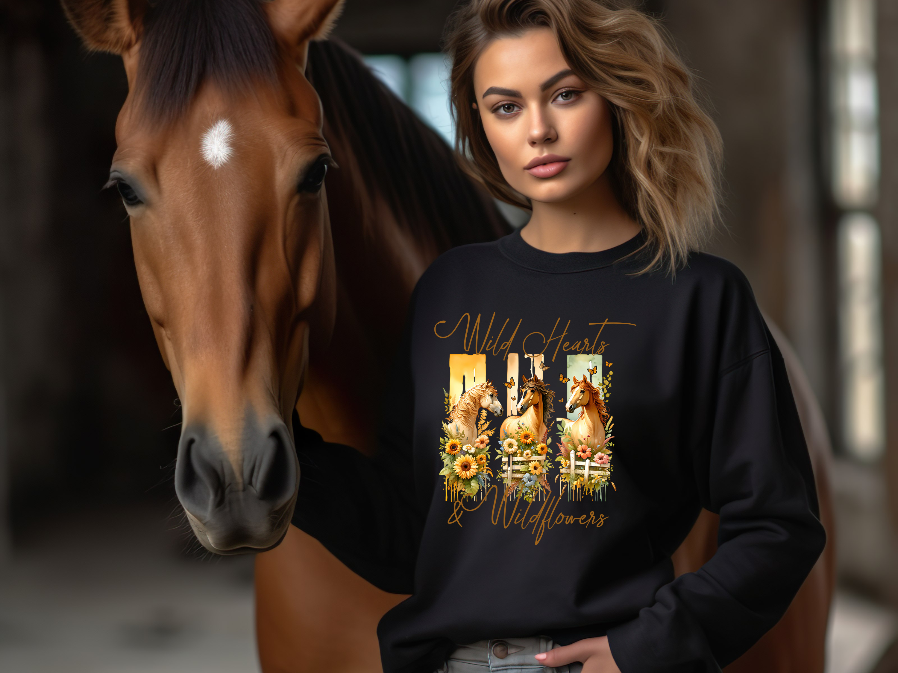Wild Hearts Horse Sweatshirt