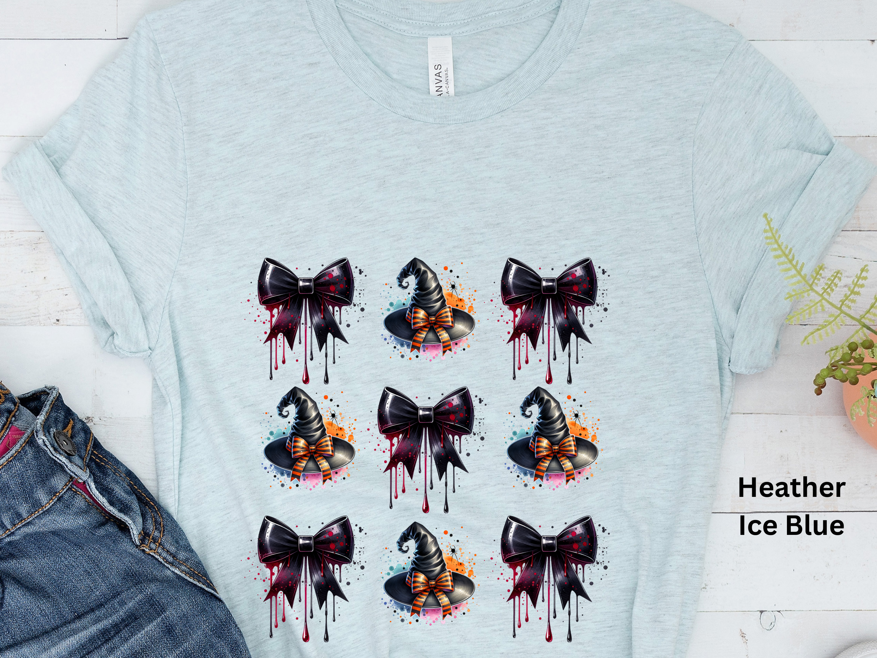 Witch Hat & Dripping Bows Halloween T-Shirt