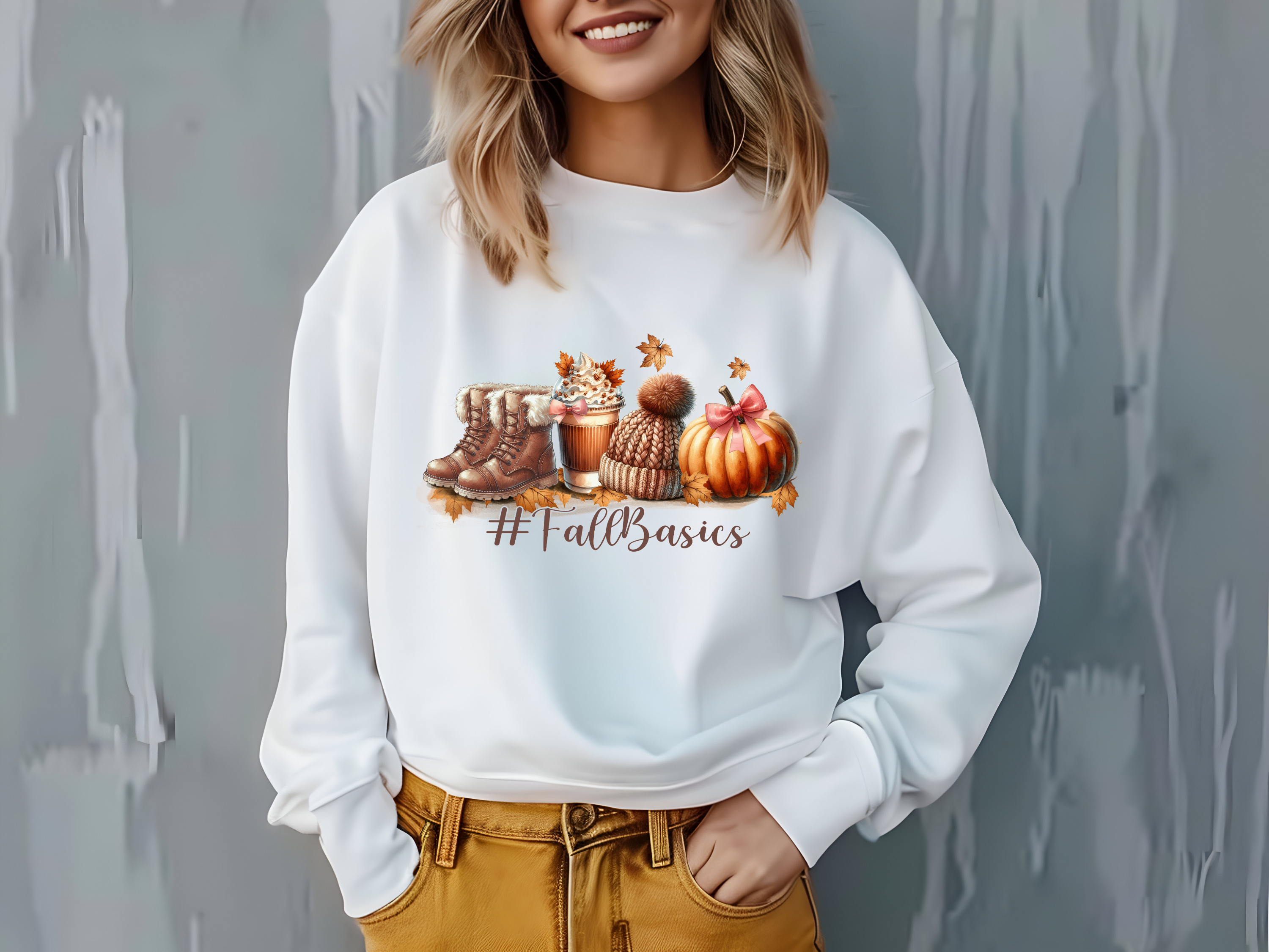 Fall Basics Sweatshirt: Cozy Pumpkin Spice Latte Autumn Sweater
