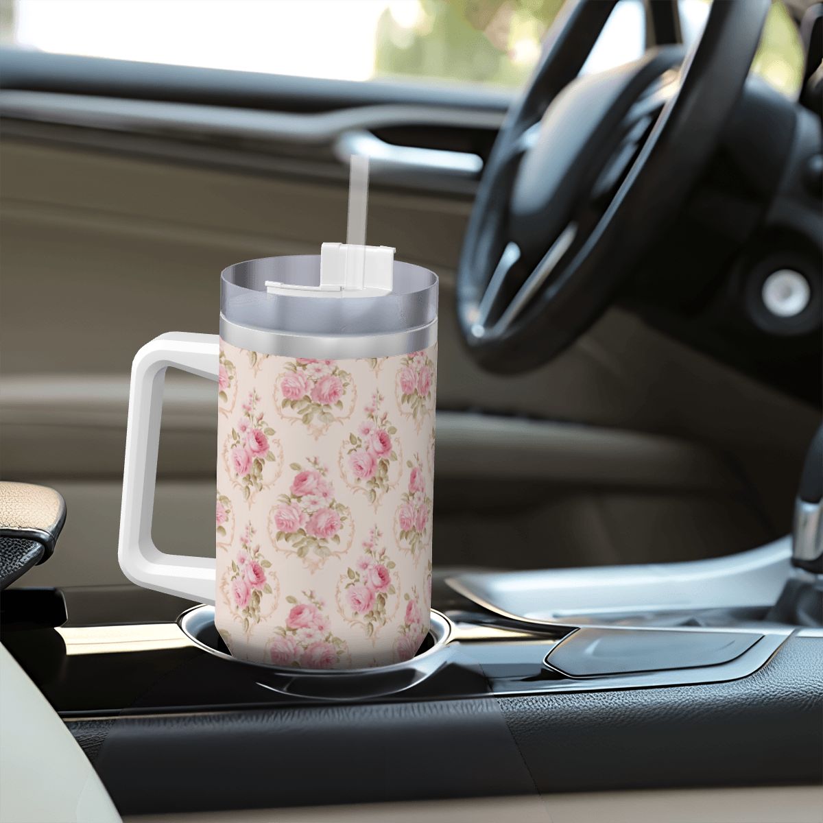Pink Rose Shabby Shic 40oz Tumbler