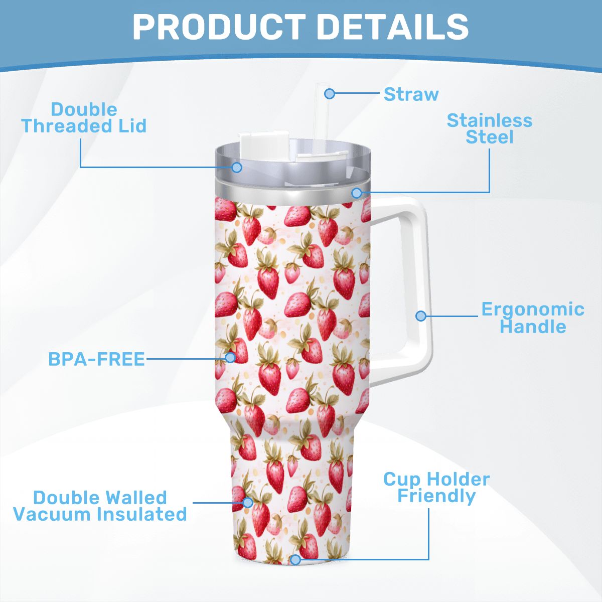 Strawberry 40oz Tumbler