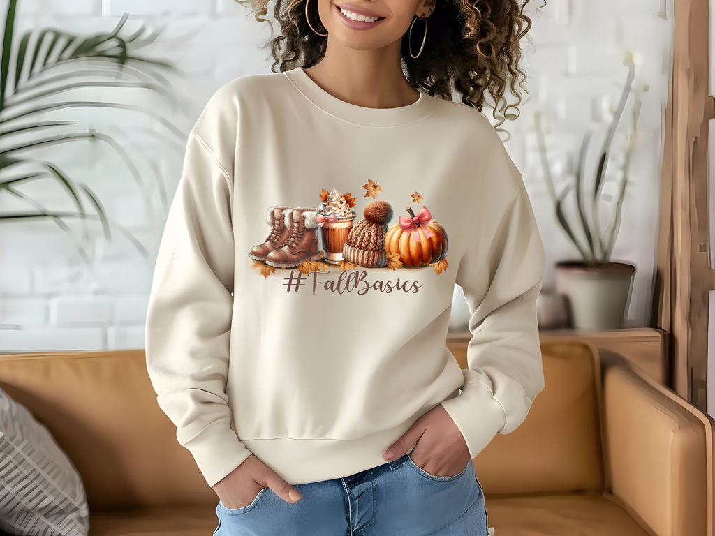 Fall Basics Sweatshirt: Cozy Pumpkin Spice Latte Autumn Sweater
