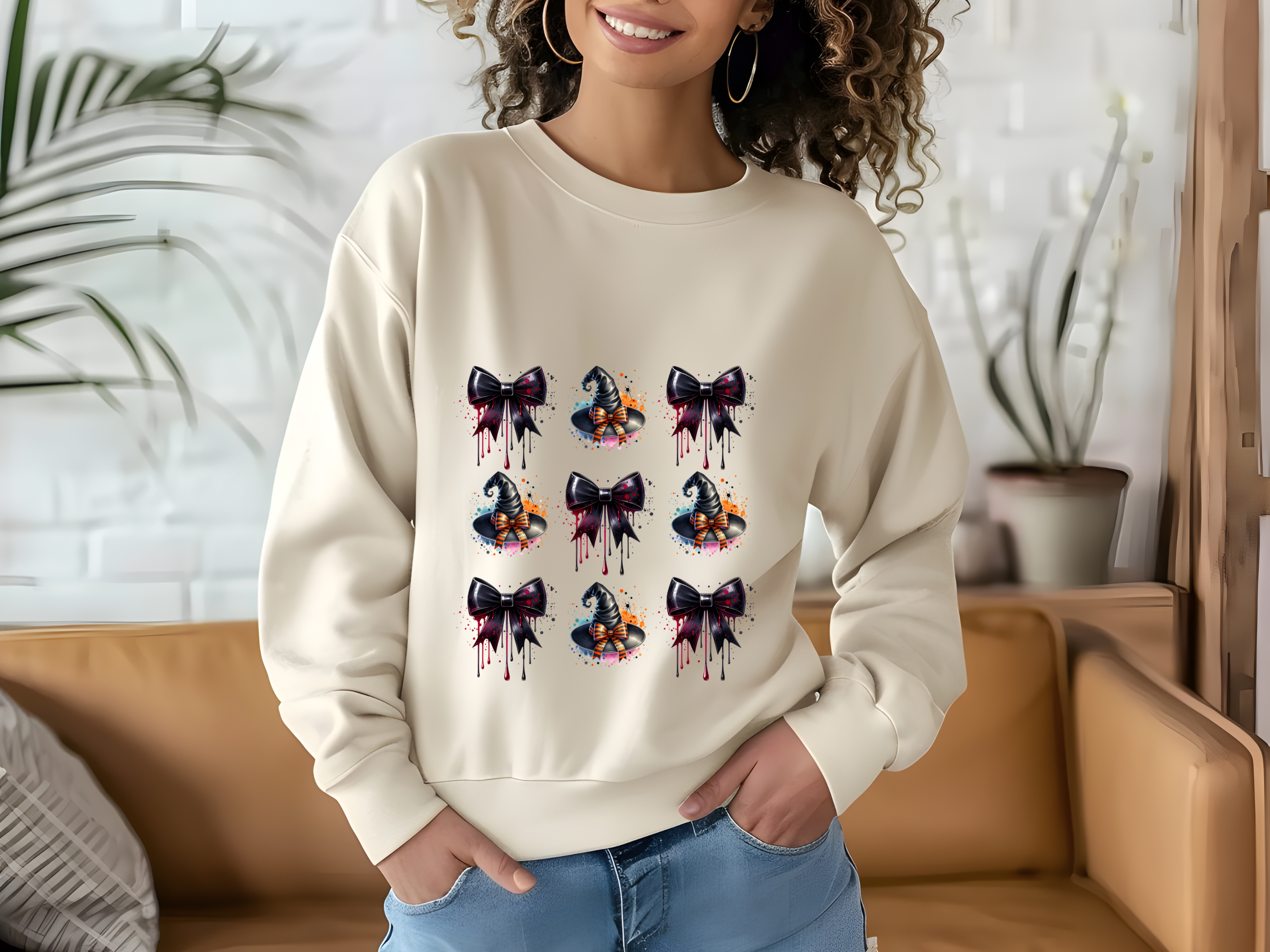 Witch Hat and Dripping Bows Sweatshirt