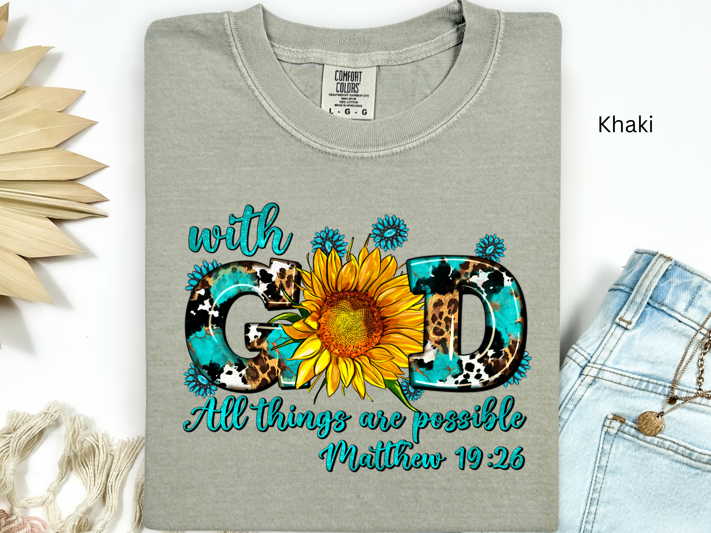 Sunflower Leopard With God All Things Shirt