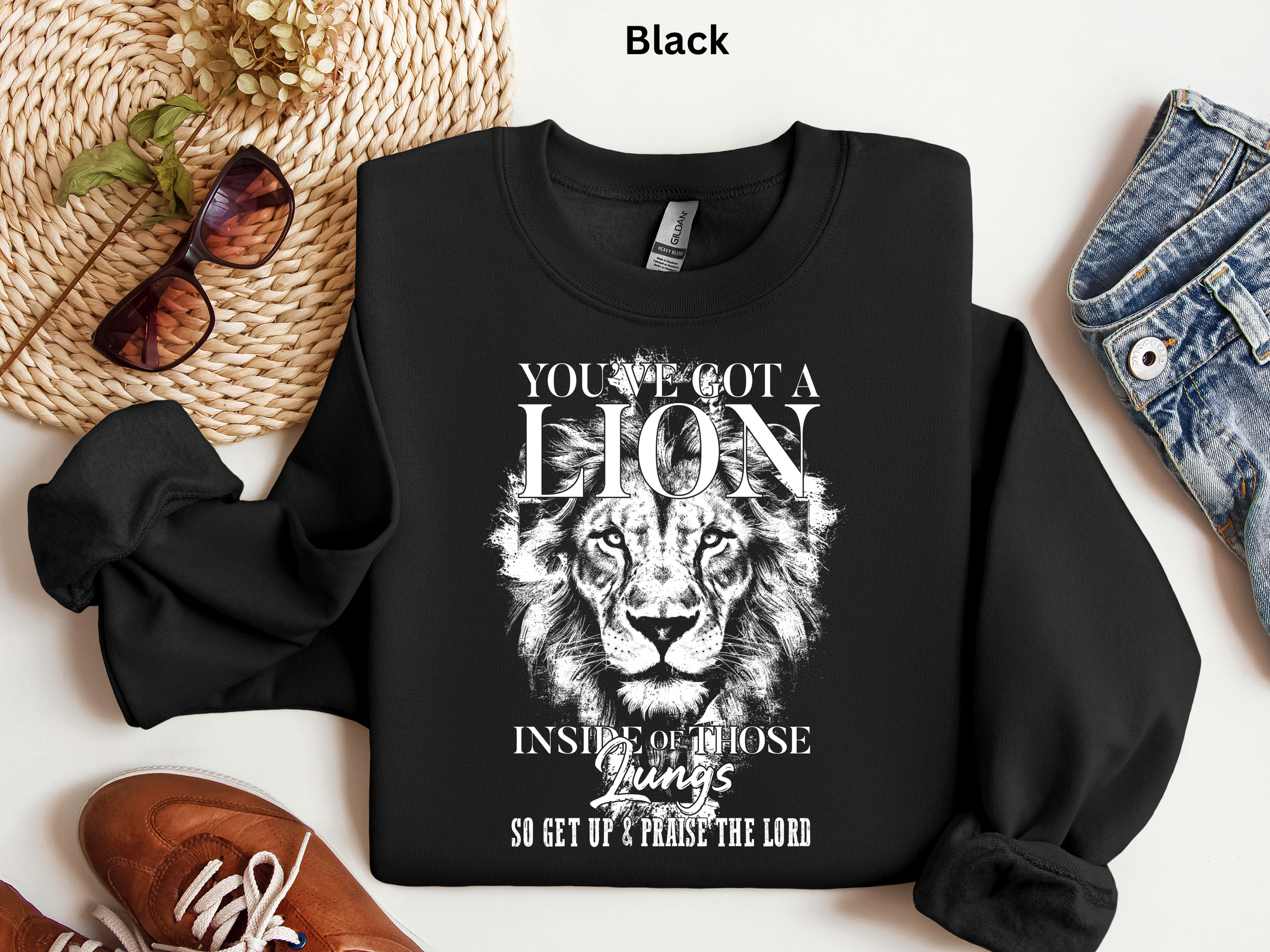 Lion Inside Those Lungs Sweatshirt: Inspirational Faith Top