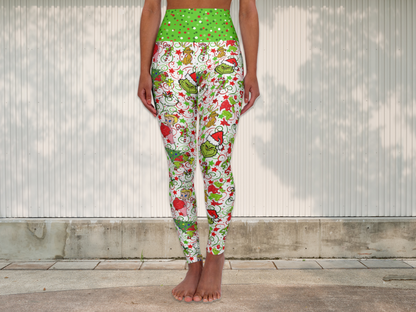 Christmas Whimsical Merry Holiday Leggings for Women