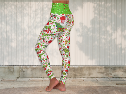 Christmas Whimsical Merry Holiday Leggings for Women