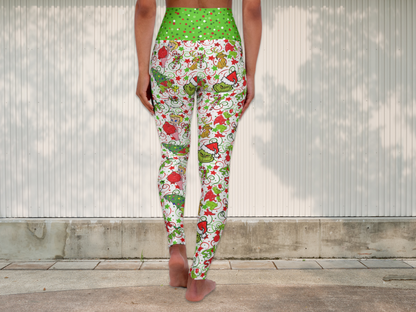 Christmas Whimsical Merry Holiday Leggings for Women