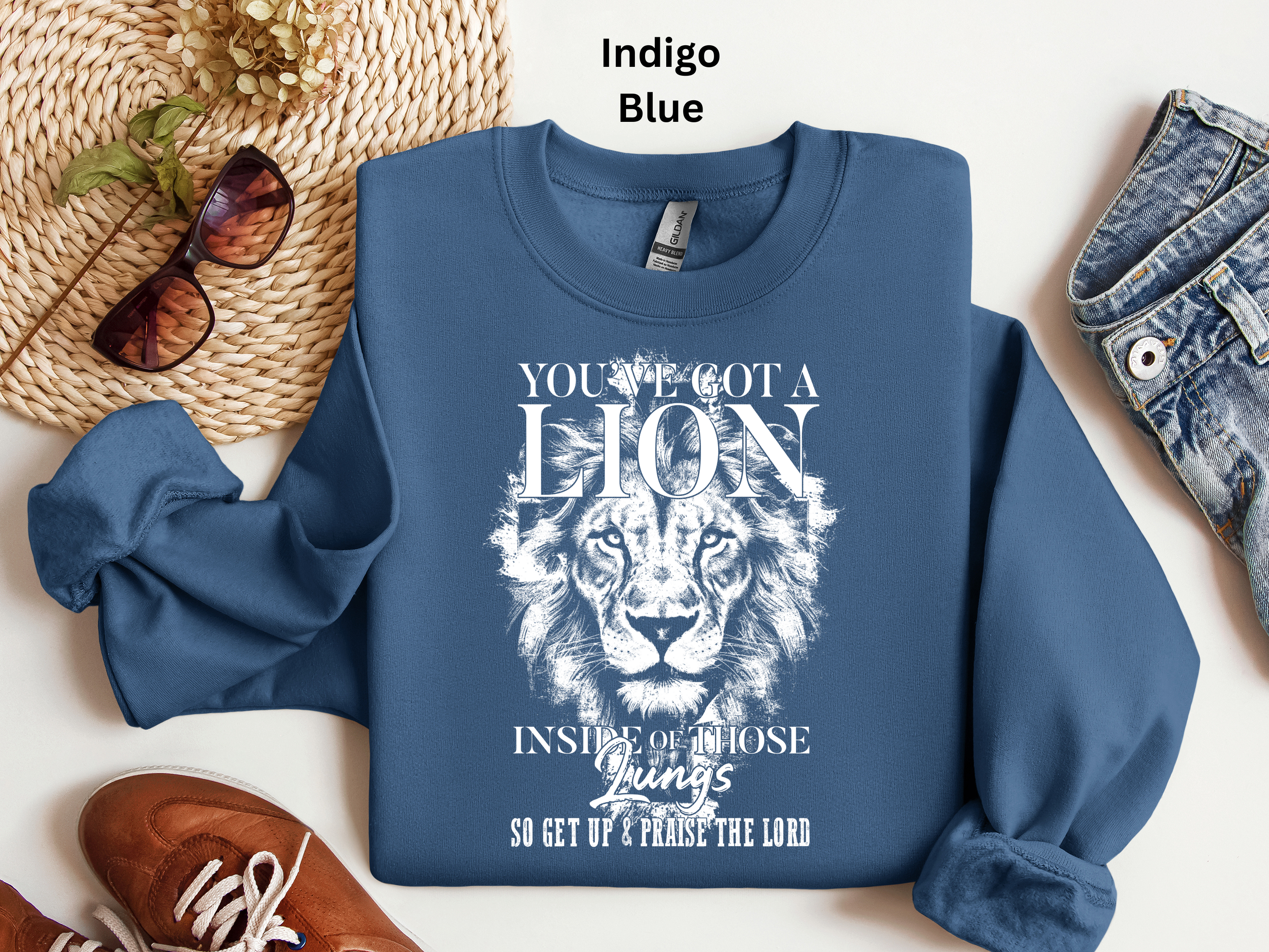 Lion Inside Those Lungs Sweatshirt: Inspirational Faith Top