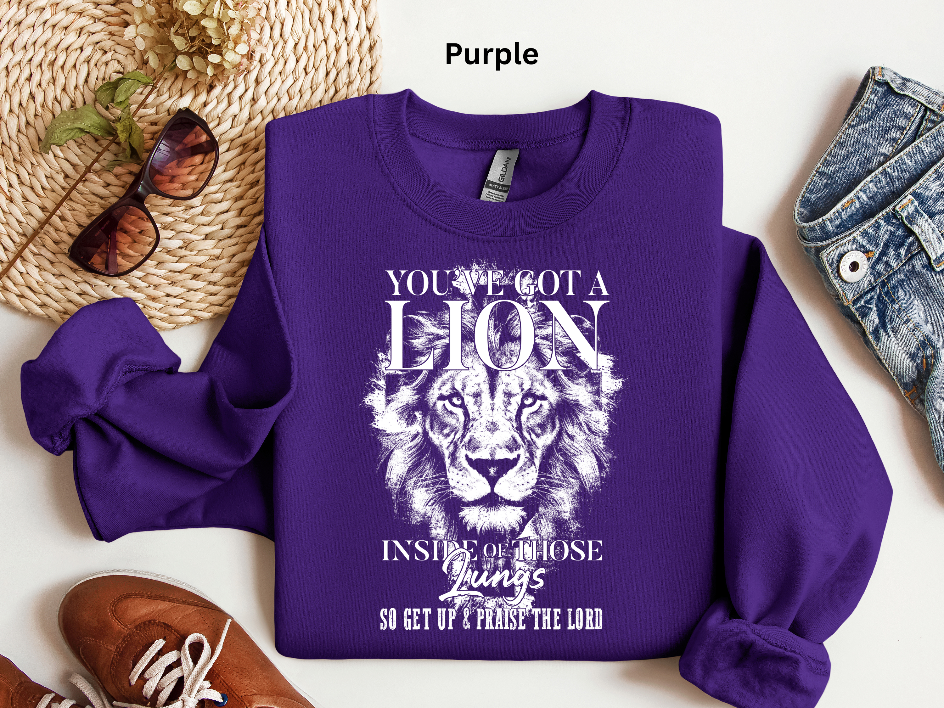 Lion Inside Those Lungs Sweatshirt: Inspirational Faith Top