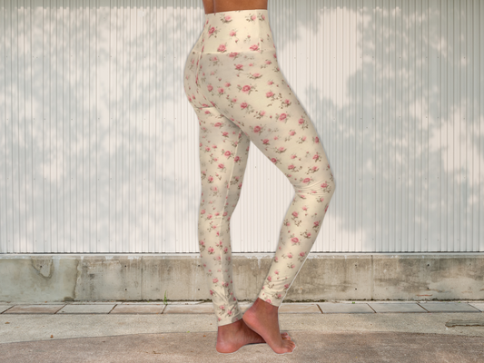 Romantic Vintage Floral Leggings for Women