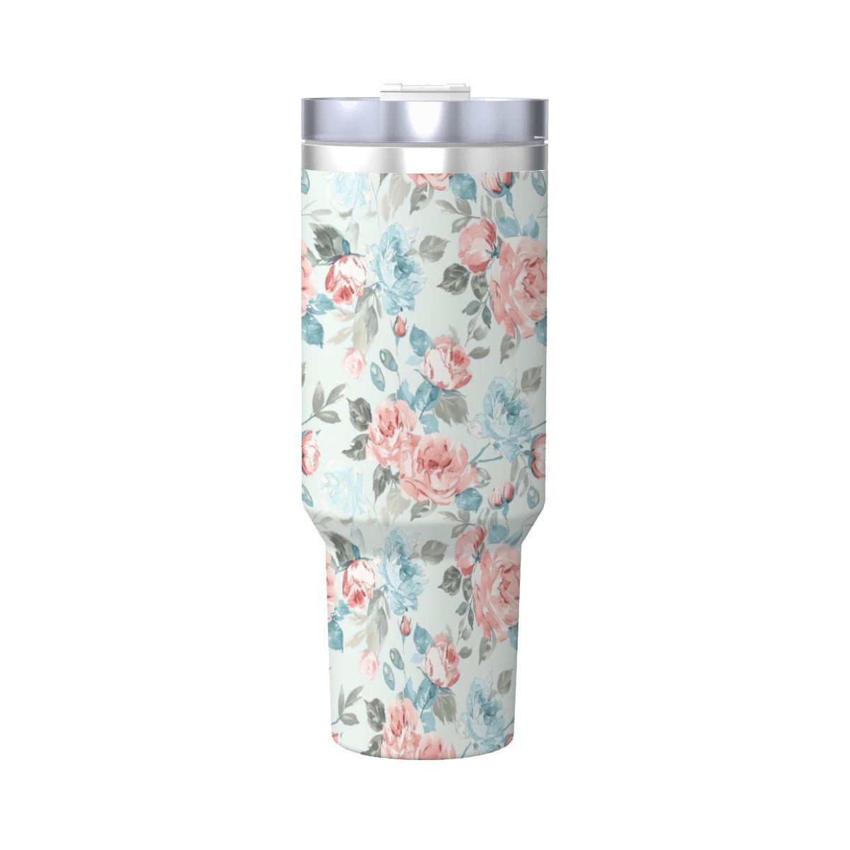 Blue Pink Rose Shabby Chic 40oz Tumbler